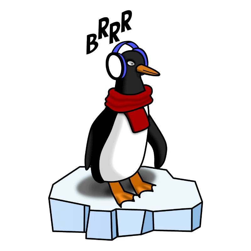 Dem süßen Pinguin ist kalt
