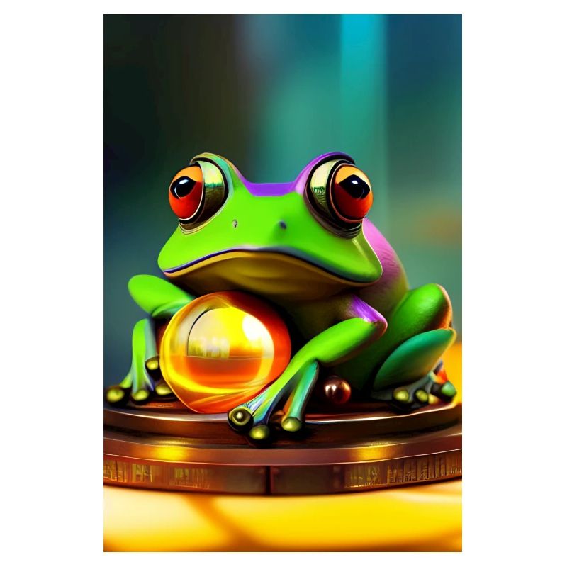Frosch mit Gold Kugel