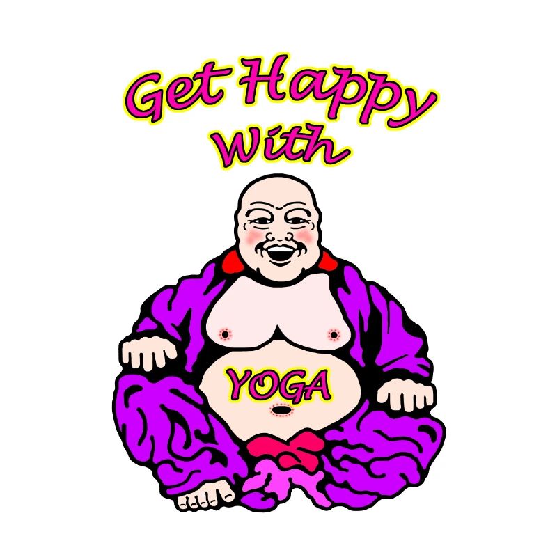 Fröhliche Buddha Yoga Illustration