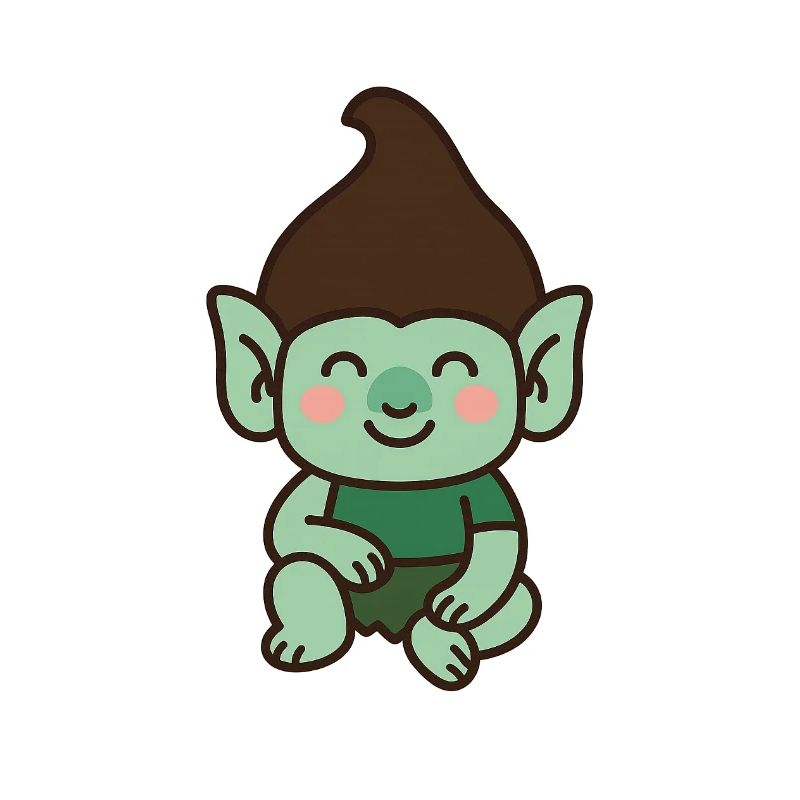 Niedlicher Troll – Kawaii-Stil