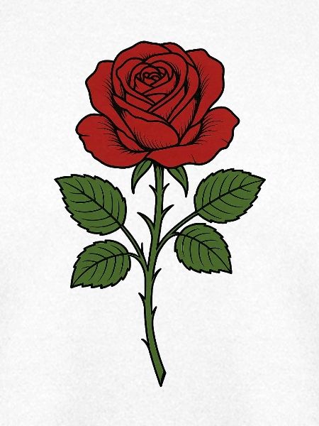 Erchianische Rose mit grünen Blättern