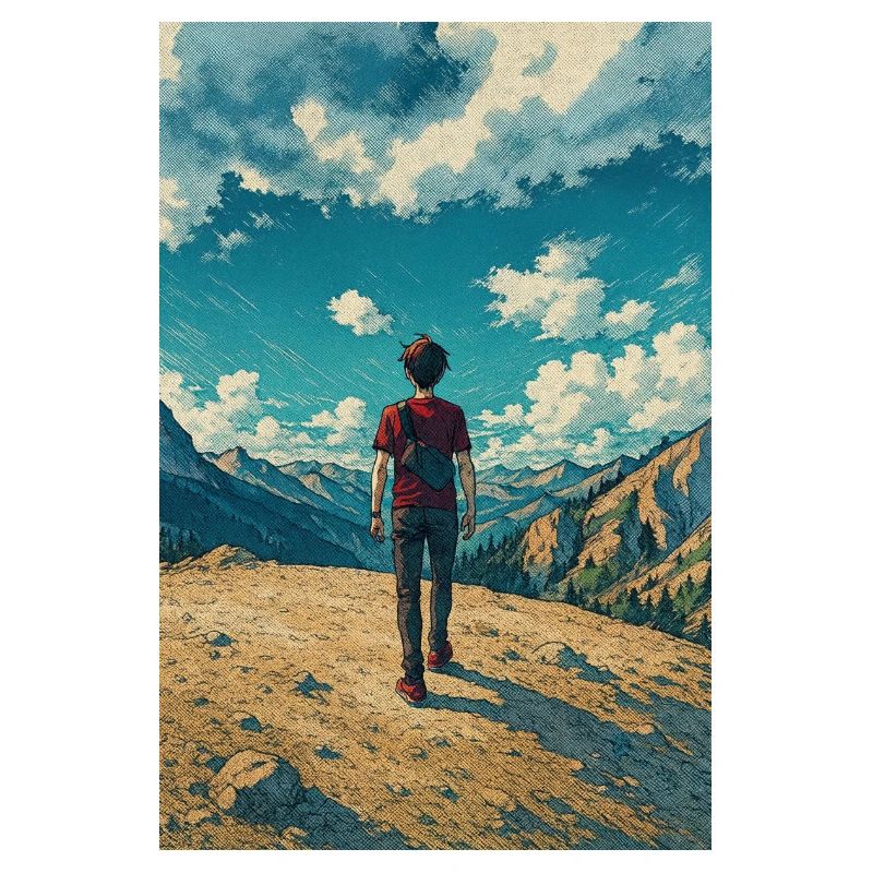 Bergentdecker auf Blue Sky Landscape