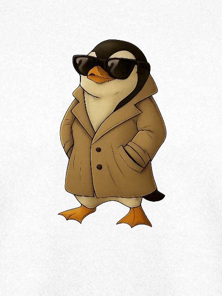 Pinguin Detektiv Trenchcoat