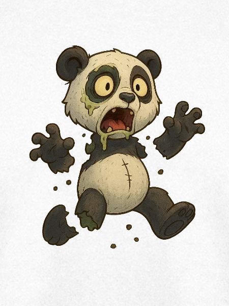 Panda Zombie Verweste Untote Halloween