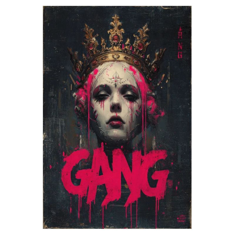 Crimson Crown Gang Graffiti-Porträt