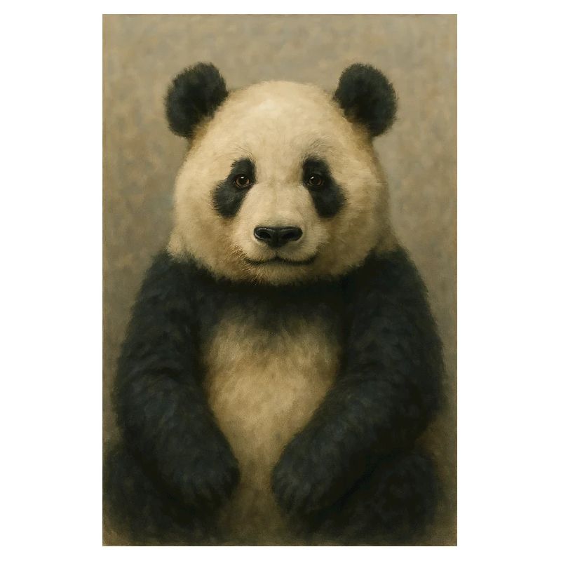 Panda in klassischer Ölgemälde