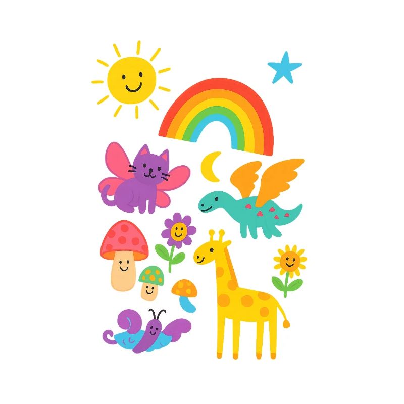Bunte Kinderwelt: Regenbogen & Tiere
