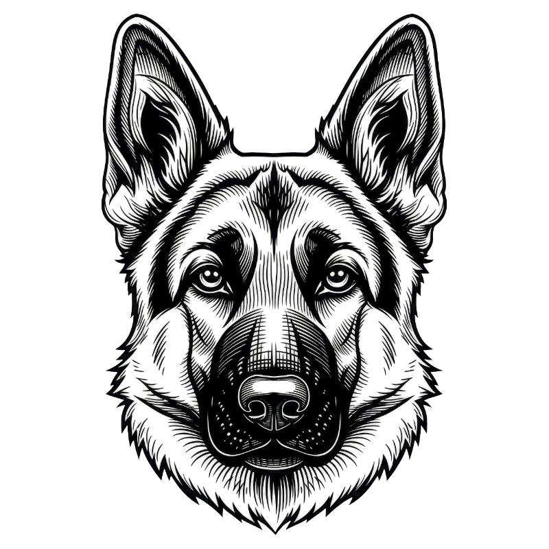 Inkline German Shepherd Head