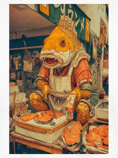 Gill Chef auf dem Markt
