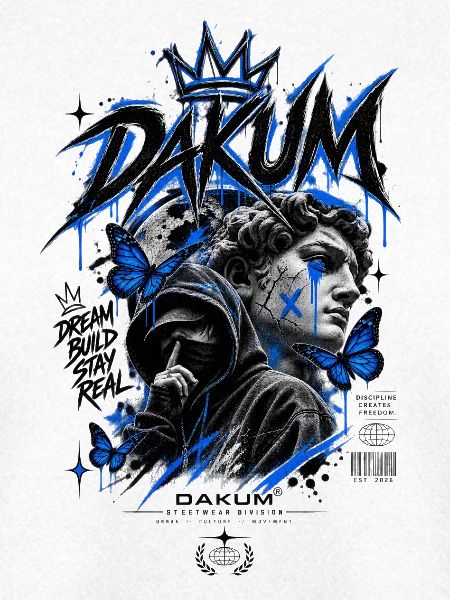 DAKUM Blaues Street-Art Mysterium