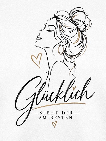 Glücklich Silhouette mit Herzgold