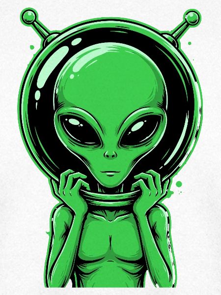  Grüner Alien Außerirdischer Science Fiction