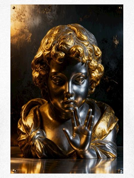 Goldene Shush-Cherub-Büste