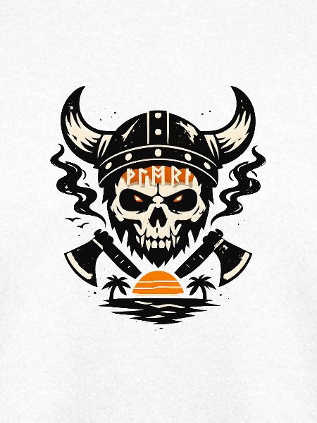 Viking Schädel mit Feueruntergang