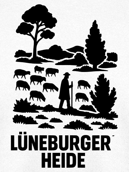 Lüneburger Heide Schäfer Heidschnucken Idylle