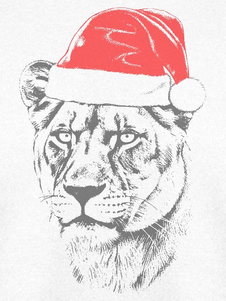 Löwin Weihnachtsmütze