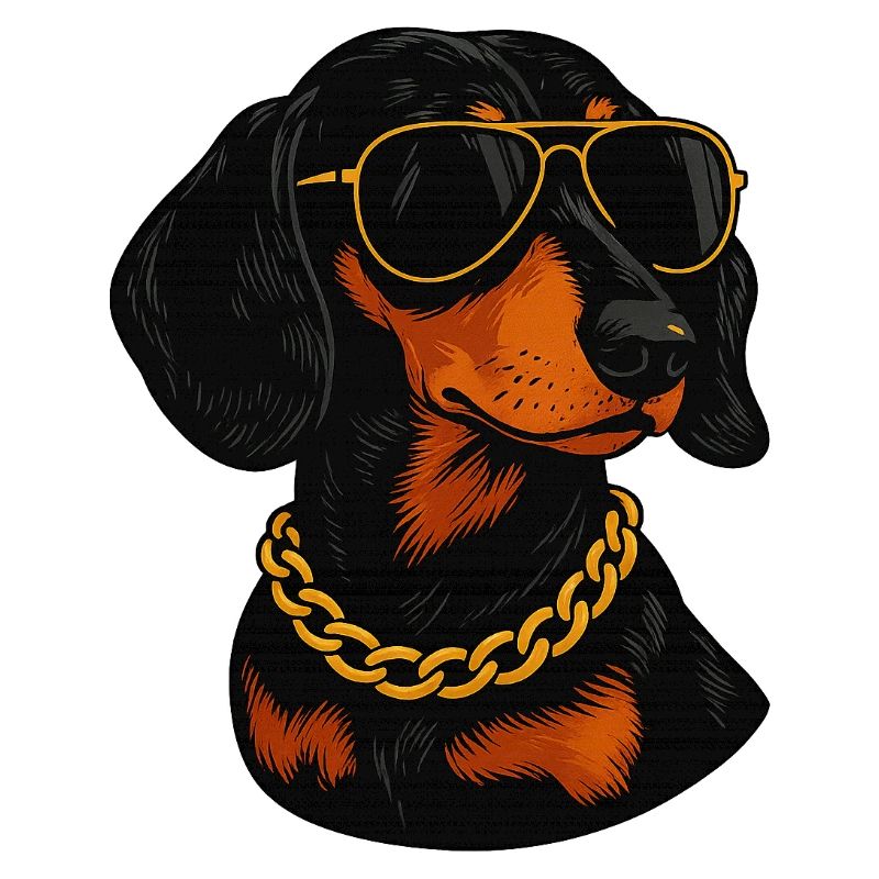 Dackel im Bling Sonnenbrille