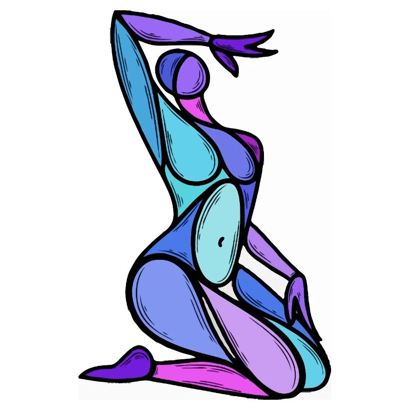 Abstrakte blaue Frau-Silhouette