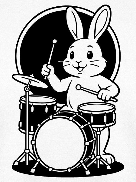 hare on drum kit