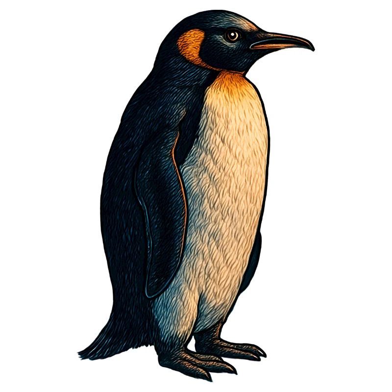 Pinguin Illustration mit warmem Kontrast
