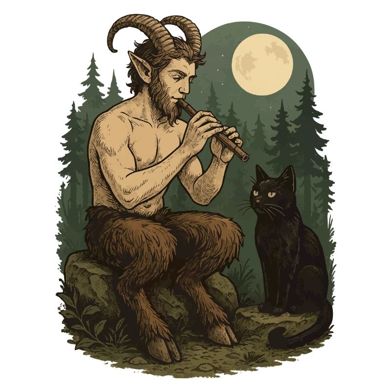 Nuit Forêt Démon Flûte Faune