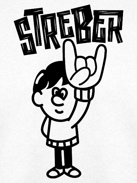 Lässige Handzeichen Illustration Streber 