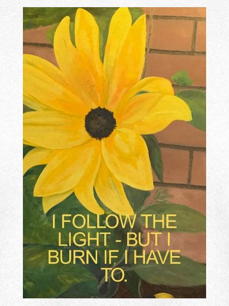 Sonnenblume mit inspirierendem Zitat