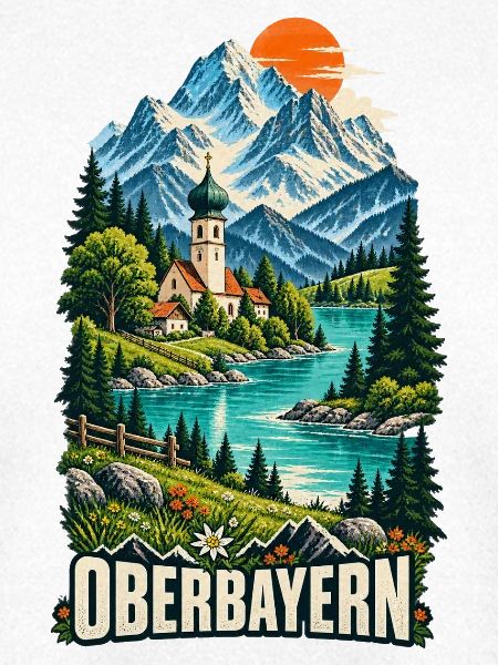 Oberbayern Alpenidylle mit Bergsee