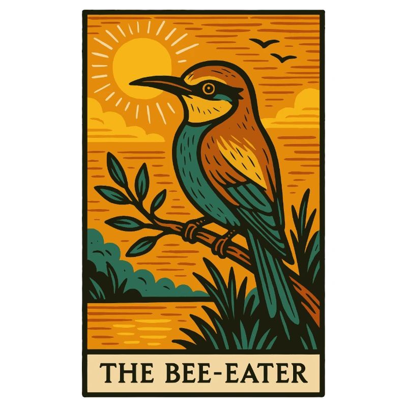 Die Bienenfresser-Sonnenuntergangs-Illustration