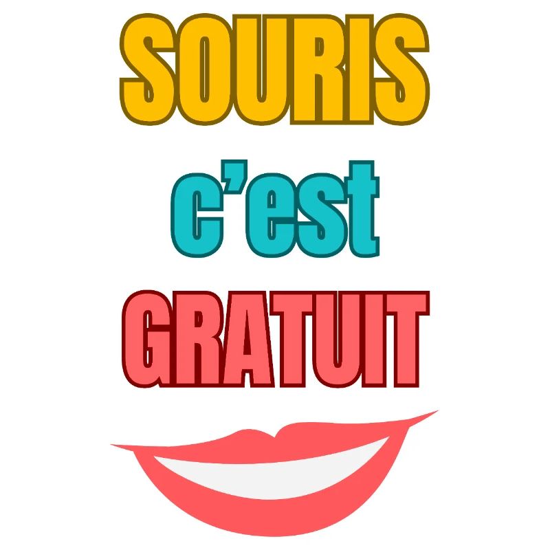 Souris c’est gratuit — typographie colorée