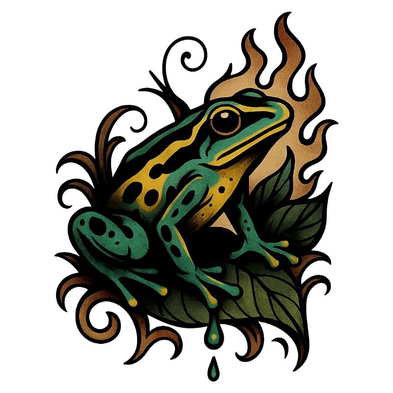 Flame Frog on Leaf
