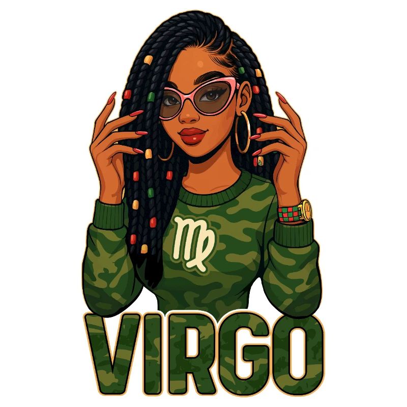 Jungfrau-Königin – Lock-Afro-Mädchen-Weisheits-Vibes