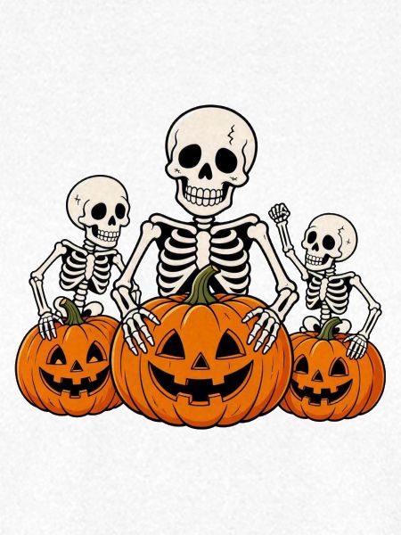 Halloween Skelett Kürbis