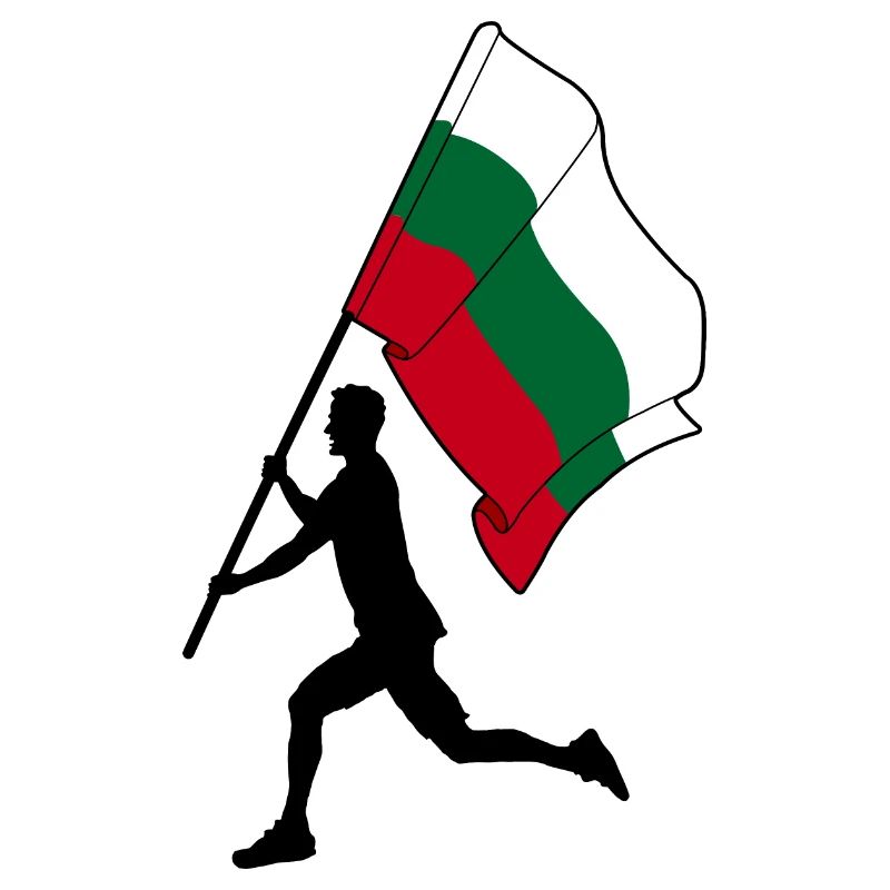 Flagge Bulgarien Mann läuft