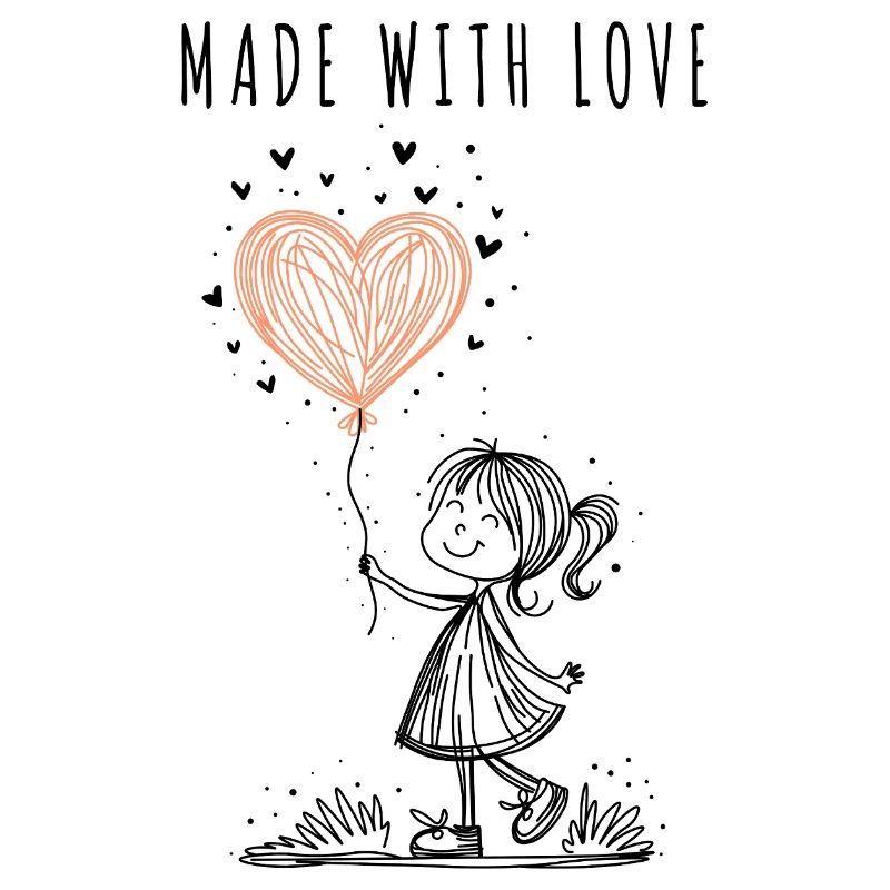 Made with Love – Handgezeichnetes Herz