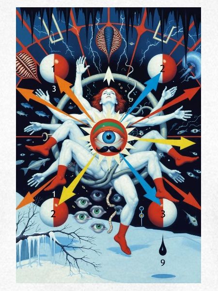 Astral Eye Mandala Surrealismus Wachstablette