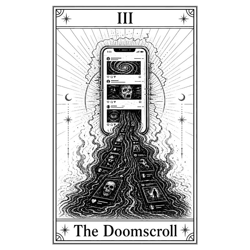 Endless Scrolling | Tarot Card | Doomscrolling