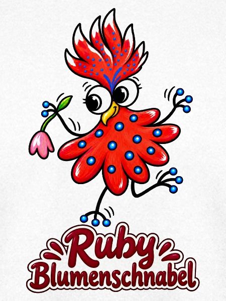 Ruby Blumenschnabel - fröhlicher Blütenvogel