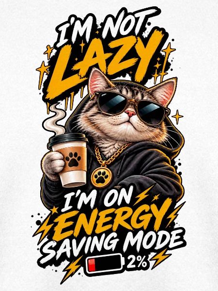 Energiegeladene Katze im Sparmodus