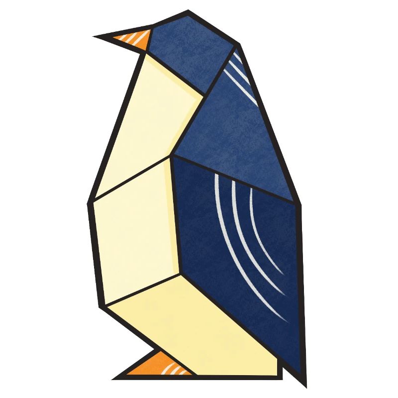 Pingouin mignon dans le style origami