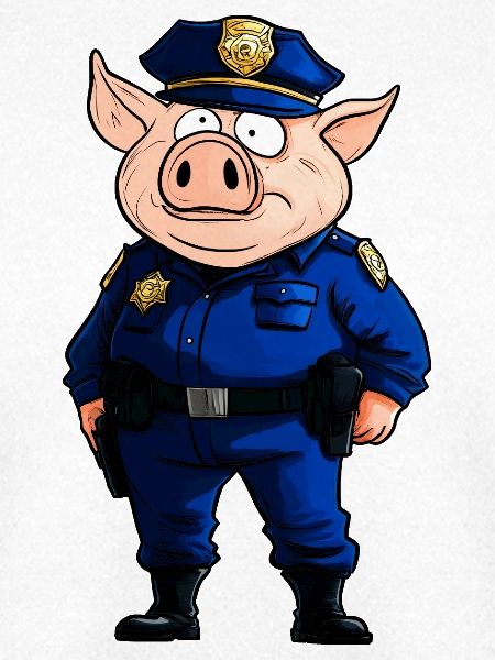 Schweine Polizei / Polizistin Schwein