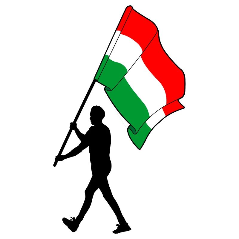 Flagge Ungarn Mann geht