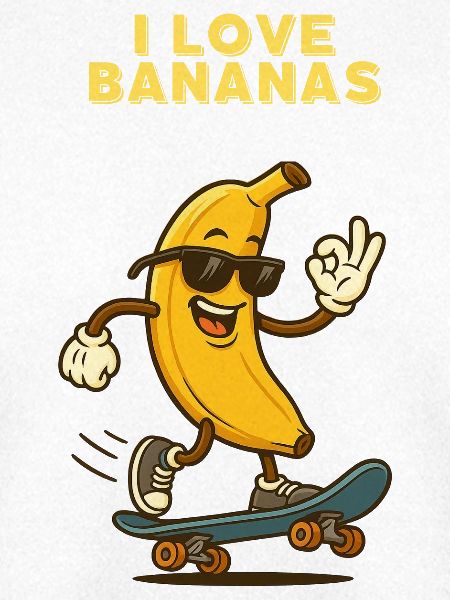 Bananen Skateboarder mit Stil