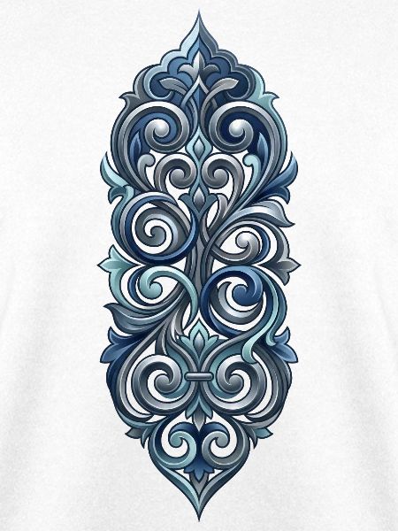 Barockes elegantes blaues Ornament