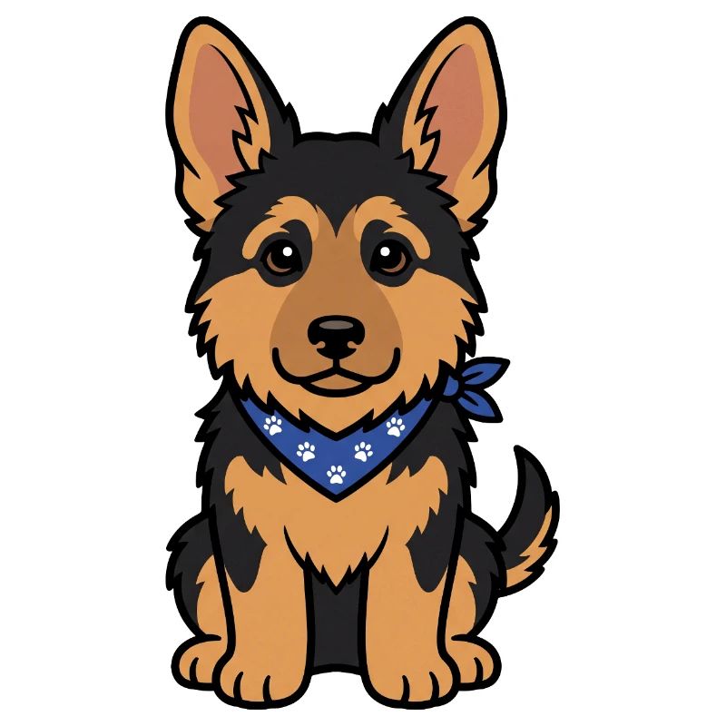 Süßer Schäferhund Welpe mit Halstuch