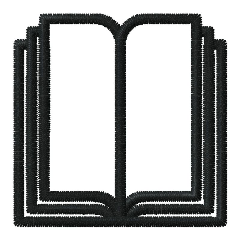 Offenes Buch bestickt