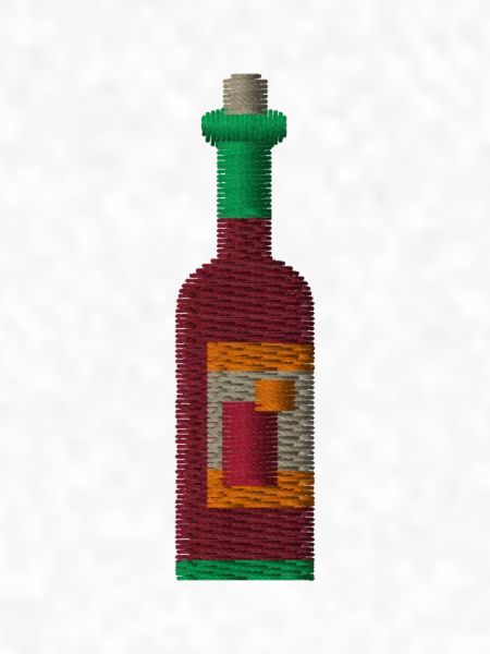 Embroidered wine bottle