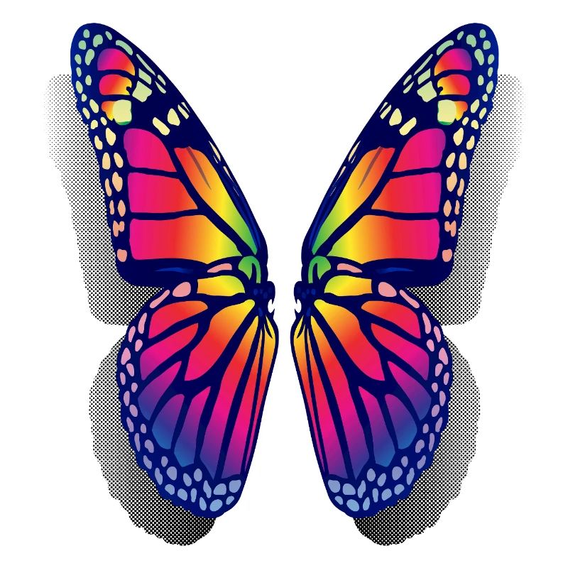 Ailes de papillon arc-en-ciel