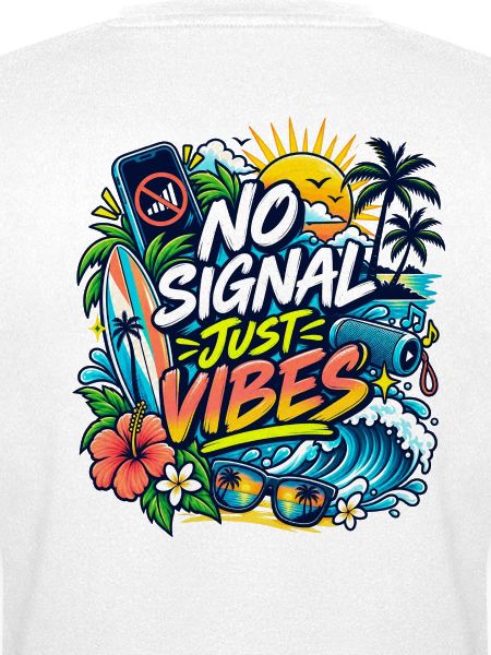 No Signal Just Vibes Strandgrafik