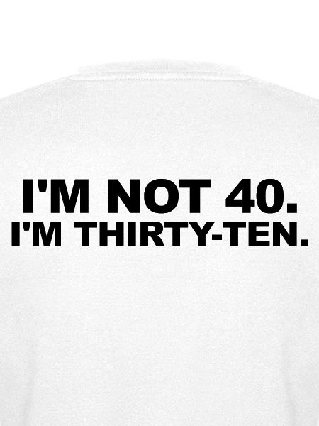 I'm Not 40 – Thirty-Ten Birthday Saying